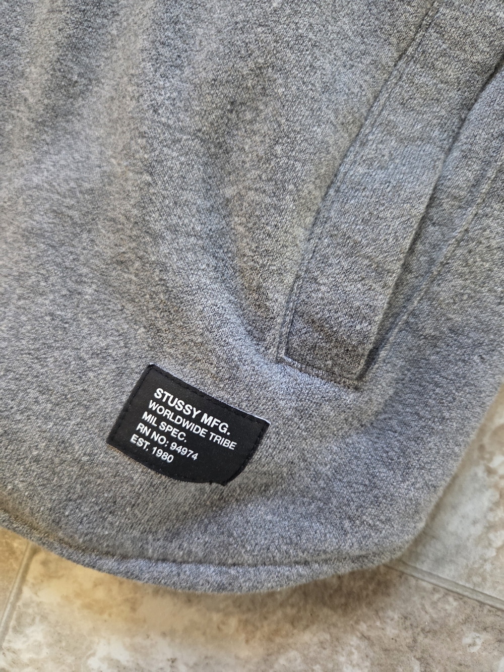 Grey Stüssy fleece Jacket Mens Medium - Picture 3 of 16